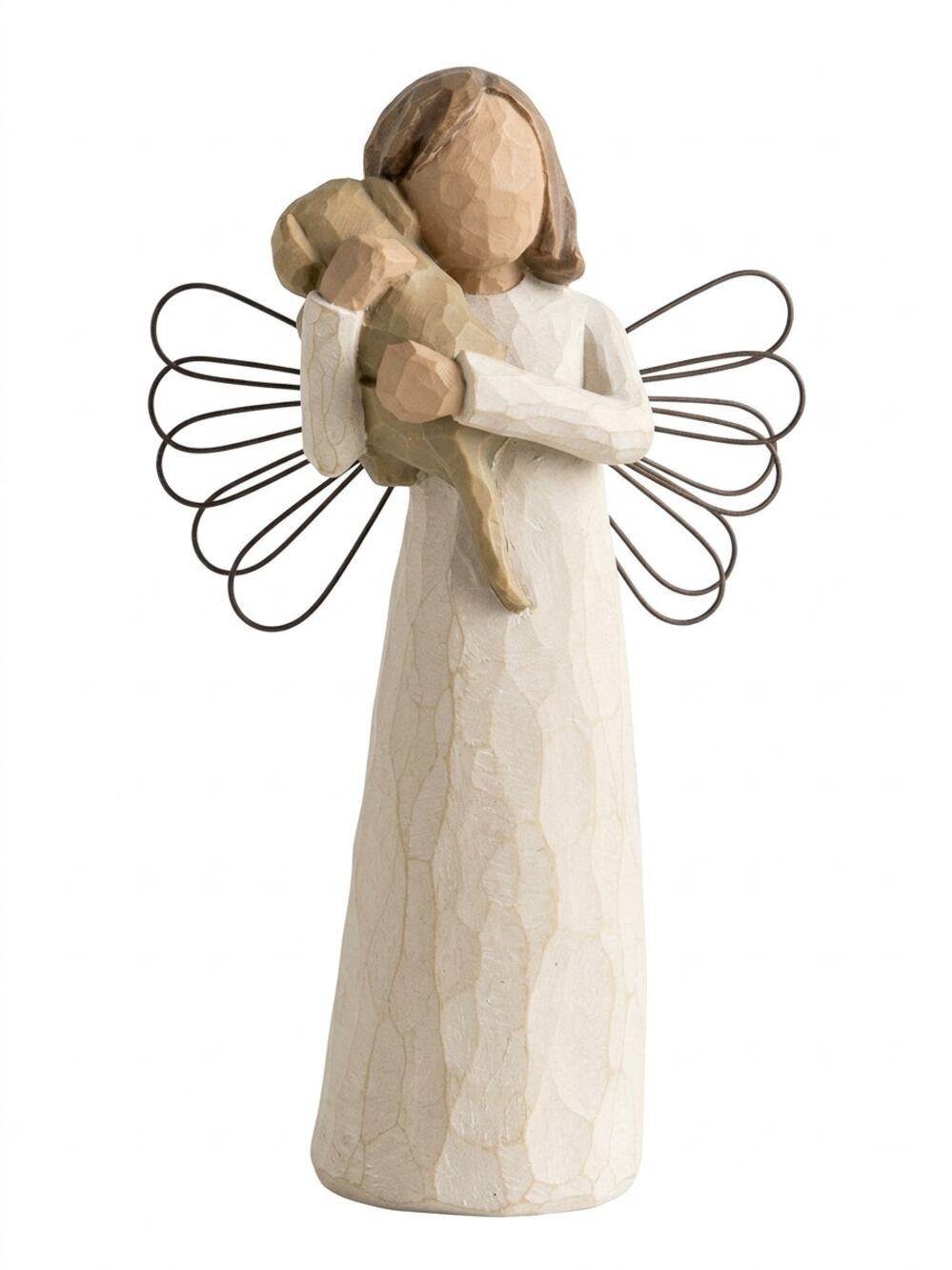 Vintage Willow Tree Angel of Friendship Resin Figurin holding Dog by Susan Lordi